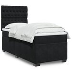 vidaXL Sommier à lattes de lit avec matelas Noir 90x200 cm Velours