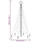 vidaXL Sapin de Noël avec piquet Blanc chaud 200 LED 180 cm
