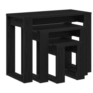 vidaXL Tables gigognes 3 Pièces Chêne noir Bois d'ingénierie