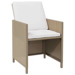 vidaXL Chaises de jardin avec tabourets lot de 2 Résine tressée Beige