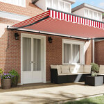 vidaXL Auvent Rétractable Rouge et Blanc 500 × 300 cm