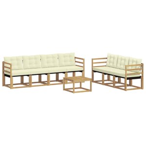 vidaXL Ensemble de canapés d'extérieur 8 pc Blanc et crème