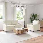 vidaXL Ensemble de Canapés 2 Pièces Crème Tissu