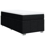 vidaXL Sommier à lattes de lit avec matelas Noir 90x200 cm Tissu