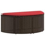 vidaXL Canapé de jardin Marron et rouge 168 x 168 x 180 cm polyrotin