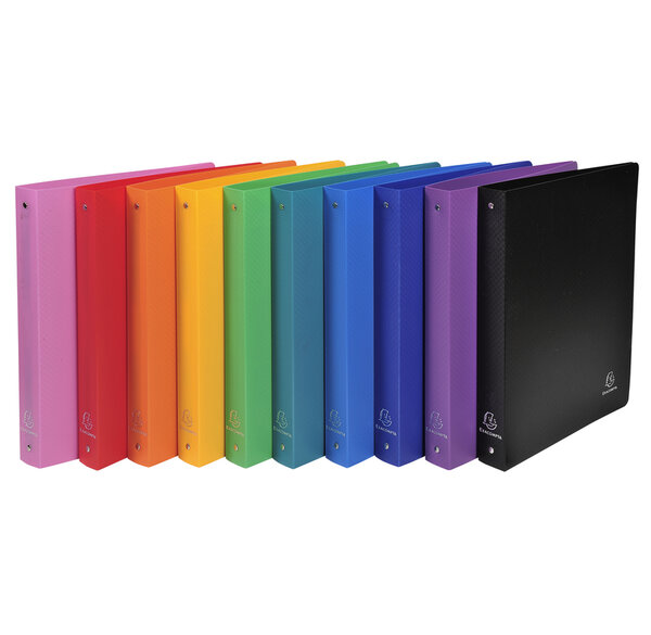Lot de 10 classeurs polypropylène 7/10eme A4+  30mm Dos 40mm OPAQUE Couleurs assorties- Exacompta