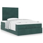 vidaXL Cadre de lit ottoman avec matelas vert foncé 120x200 cm velours