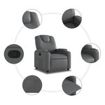 vidaXL Fauteuil inclinable gris similicuir