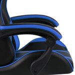 vidaXL Fauteuil de jeux vidéo avec repose-pied Noir et bleu Similicuir