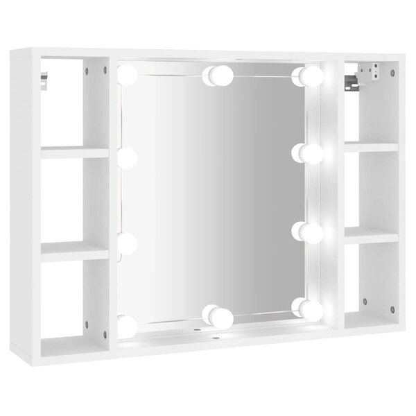 vidaXL Armoire à miroir avec LED Blanc 76x15x55 cm