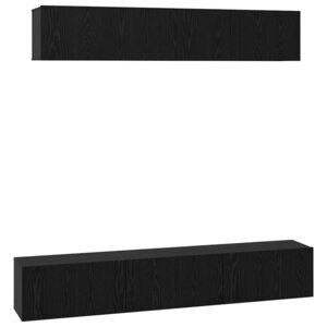 vidaXL Ensemble meuble TV 5 Pièces Chêne noir Bois d'ingénierie