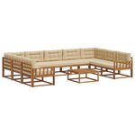 vidaXL Ensemble de canapés d'extérieur 10 Pièces Naturel et Beige