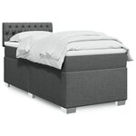 vidaXL Sommier à lattes de lit avec matelas Gris foncé 90x200 cm Tissu