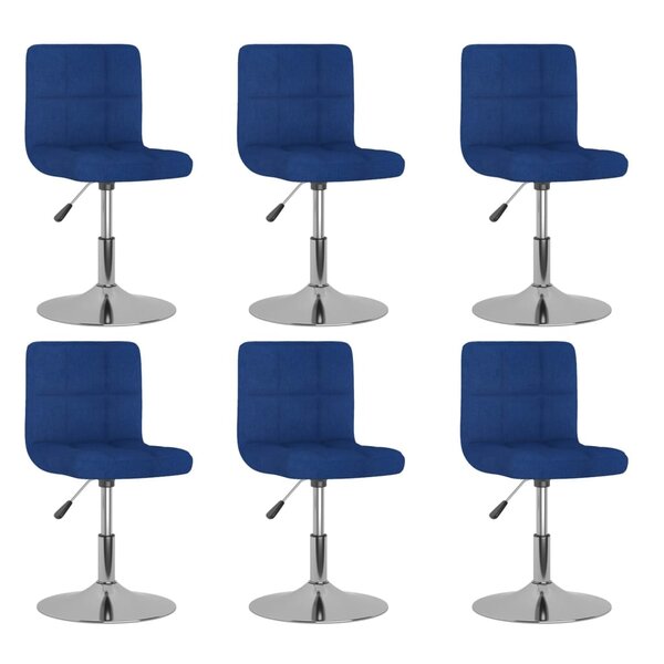 vidaXL Chaises pivotantes à manger lot de 6 bleu tissu