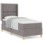 vidaXL Lit à Ressorts avec matelas Taupe 80 x 200 cm tissu