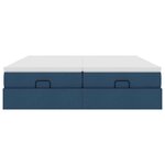 VidaXL Cadre de lit ottoman avec matelas bleu 180x200 cm tissu
