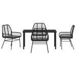 vidaXL Ensemble de salle à manger pour jardin 5 Pièces Noir polyrotin