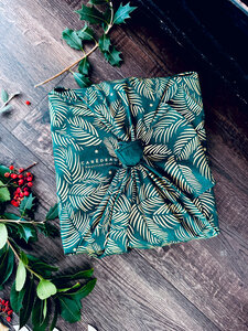 Papier Cadeau Réutilisable Emballage Furoshiki Coton Recyclé : Sous les Étoiles en Vert Sapin (Taille M) 55x55 cm collection monochrome