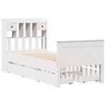 vidaXL Lit bibliothèque sans matelas blanc 90x190cm bois de pin massif