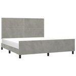 vidaXL Cadre de lit sans matelas gris clair velours