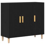 vidaXL Buffet Chêne noir 90 x 34 x 80 cm Bois d'ingénierie