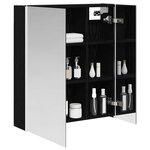 vidaXL Armoire Miroir de Salle de Bain Chêne noir 63 5 x 15 5 x 70 cm
