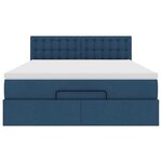 vidaXL Lit ottoman avec matelas bleu 140x190 cm tissu