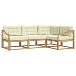 vidaXL Ensemble de canapés d'extérieur 3 pc Blanc et crème Polyester