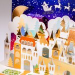 Carte pop'up fin d'année- paysage enneigé et poétique pour souhaiter un joyeux noël ou les vœux de bonne année