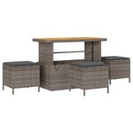 Ensemble de canapé de jardin vidaXL 13 pièces avec coussins gris en polyrotin acacia