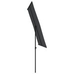vidaXL Parasol de jardin avec mât en aluminium 2x1 5 m Noir