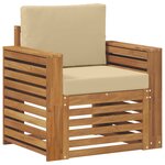 vidaXL Canapé d’extérieur Bois d'acacia massif et polyester Naturel