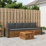 vidaXL Ensemble de canapés d'extérieur 5 Pièces Naturel et Anthracite