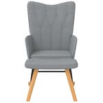 vidaXL Chaise à bascule avec tabouret Gris clair Tissu