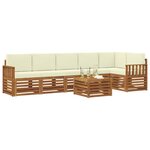 vidaXL Ensemble de canapé d'angle avec coussin 7 Pièces Naturel et Crème