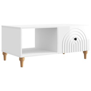 vidaXL Table basse Blanc brillant 90 x 50 x 40 cm Bois d'ingénierie