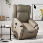 vidaXL Fauteuil inclinable de massage électrique cappuccino similicuir