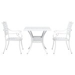 vidaXL Ensemble de tables de jardin 3 Pièces Blanc 80 x 80 x 75 cm
