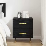 vidaXL Cabinet de chevet avec tiroir Chêne noir 40 x 35 x 47.5 cm
