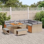 vidaXL Ensemble de canapé de jardin 12 Pièces beige et gris clair