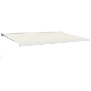 vidaXL Auvent rétractable crème 5x3 m tissu et aluminium
