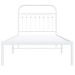 vidaXL Cadre de lit métal sans matelas avec tête de lit blanc 90x190cm
