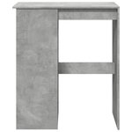 vidaXL Table de bar avec étagères gris béton bois d'ingénierie