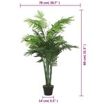 vidaXL Palmier artificiel 18 feuilles 80 cm vert