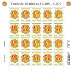 Timbre - Andorre - Blason - 1 centime