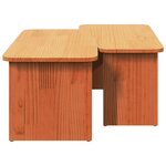 vidaXL Table basse 2 Pièces Marron cire 100 x 69 x 35.5 cm