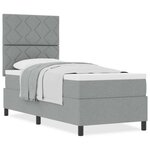 vidaXL Lit à ressorts avec matelas Gris clair 80 x 200 cm tissu