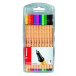 STABILO Pochette de 10 Stylos Feutre Point 88 - Couleurs Assorties