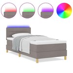 vidaXL Lit à ressorts avec matelas Taupe 90 x 190 cm tissu