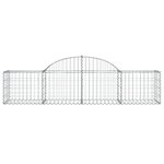 vidaXL Paniers à gabions arqués 18 Pièces 200x50x40/60 cm fer galvanisé